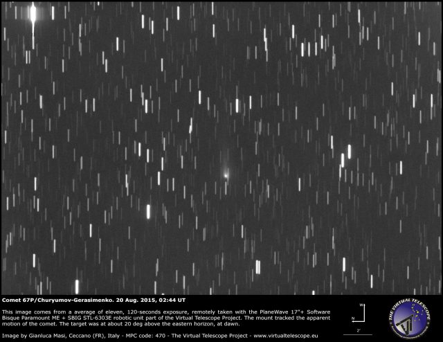 Comet 67P/Churyumov-Gerasimenko: a image (20 Aug. 2015)