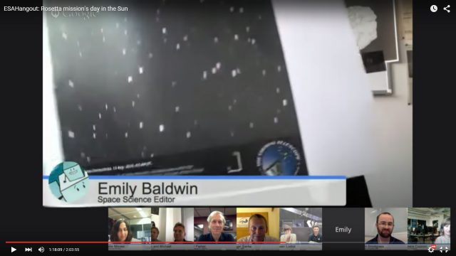 Emily Baldwin (ESA) showing  our world first image after perihelion.