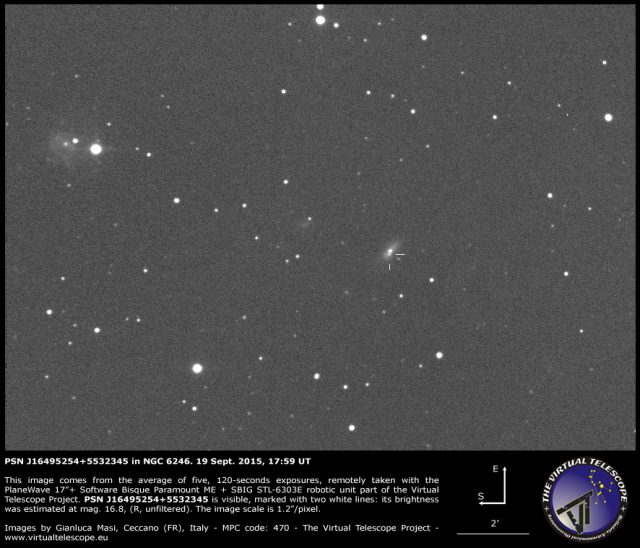 PSN J16495254+5532345 in NGC 6246: 19 Sept. 2015