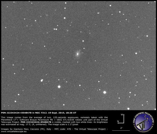 PSN J22343424+0548478 in NGC 7312: 19 Sept. 2015