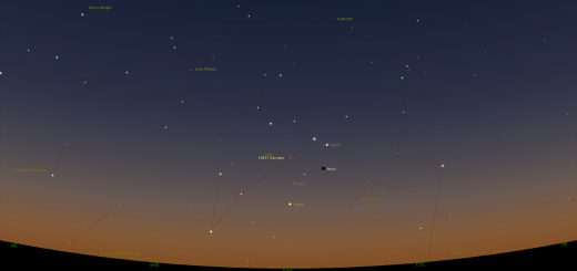 9 Oct. 2015: the Moon meets Venus, Jupiter and Mars in Leo