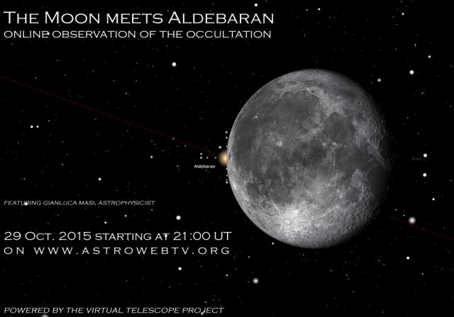 29 Oct. 2015, the Moon meets Aldebaran: online session