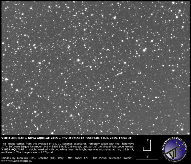 V1831 Aql = Nova Aql 2015 = PNV J19215012+1509248: 7 Oct. 2015