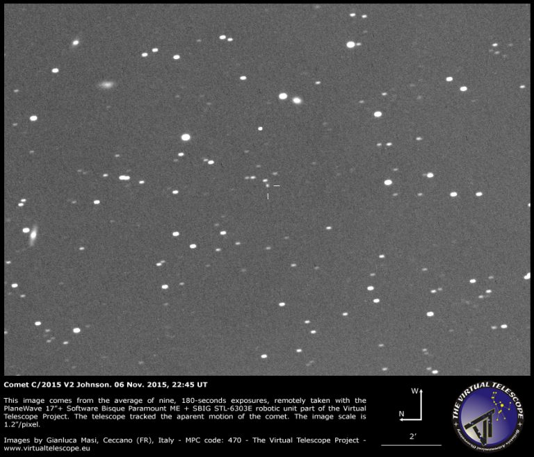 Comet C/2015 V2 Johnson an image (06 Nov. 2015) The Virtual