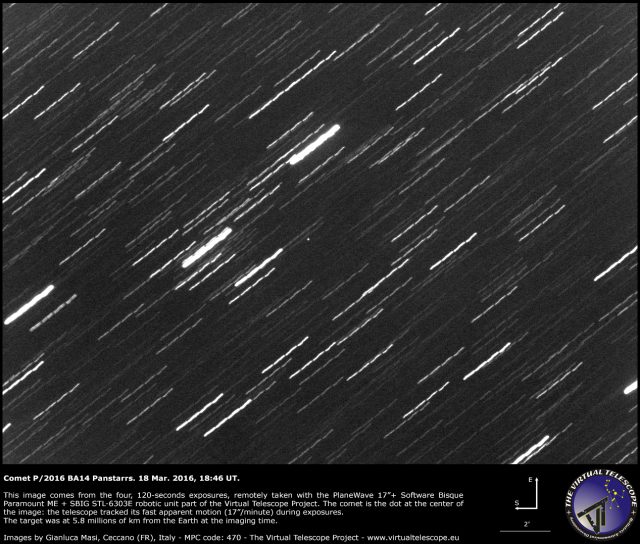 Comet P/2016 BA14 Panstarrs: an image - 18 Mar. 2016