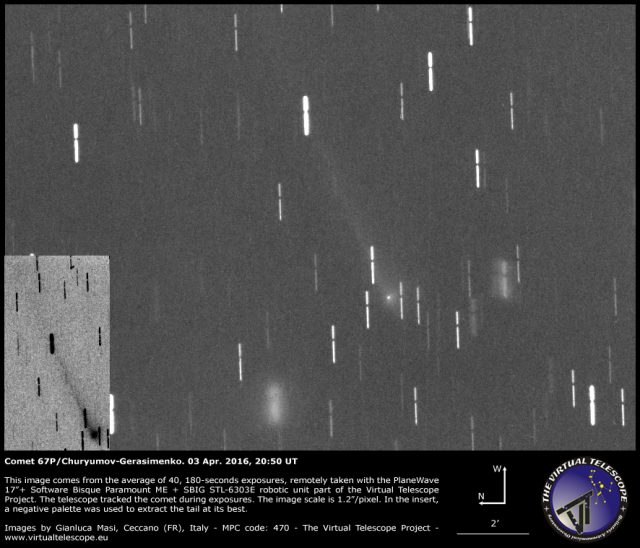 Comet 67P/Churyumov-Gerasimenko: a image (03 Apr. 2016)