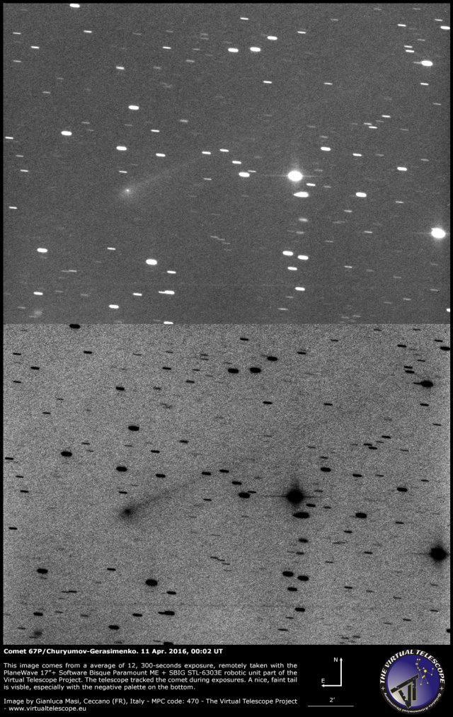 Comet 67P/Churyumov-Gerasimenko: 11 Apr. 2016