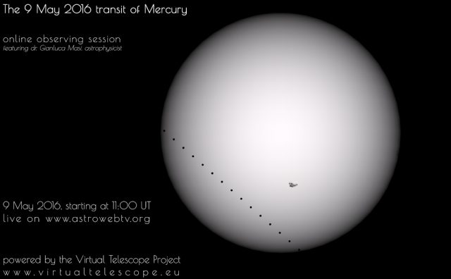 The 9 May 2016 transit of Mercury : online observing session - poster of the event