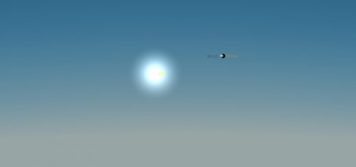 6 April 2016, 07:14 UT: the Moon occults Venus, ingress - simulation from Rome, Italy