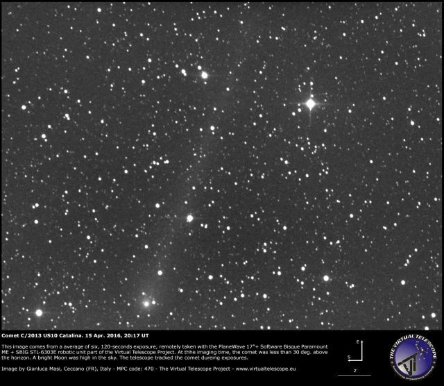 Comet C/2013 US10 Catalina: 15 Apr. 2016