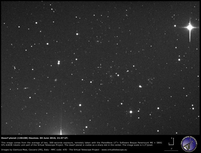 Dwarf planet (136108) Haumea: 04 June 2016