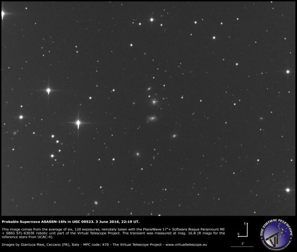 Probable Supernova ASASSN-16fs in UGC 09523: an image (3 June 2016)