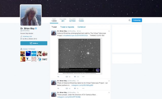 Brian May happy to see our image of his asteroid