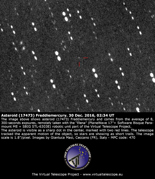 Asteroid (17473) Freddiemercury imaged on 30 Dec. 2016