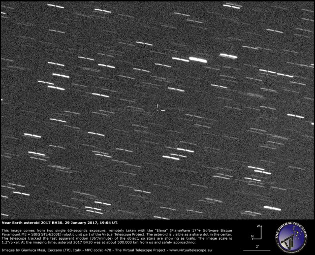 Near-Earth Asteroid 2017 BH30: 29 Jan. 2017