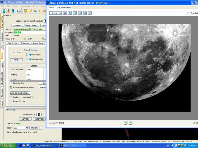 10 Feb. 2017 Penumbral Lunar Eclipse: an image from the live feed