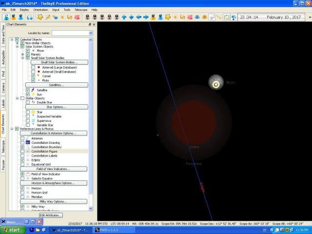 10 Feb. 2017 Penumbral Lunar Eclipse: the Moon was entering the earth's penumbra