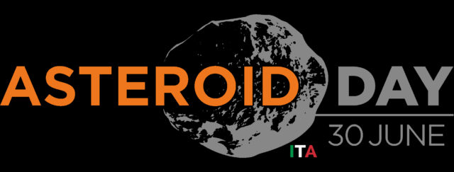 Logo Ufficiale Asteroid Day Italia - sfondo nero