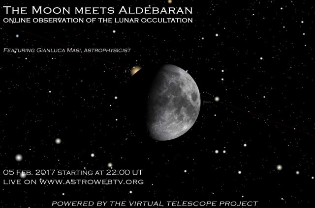 05 Feb. 2017, the Moon meets Aldebaran: online session