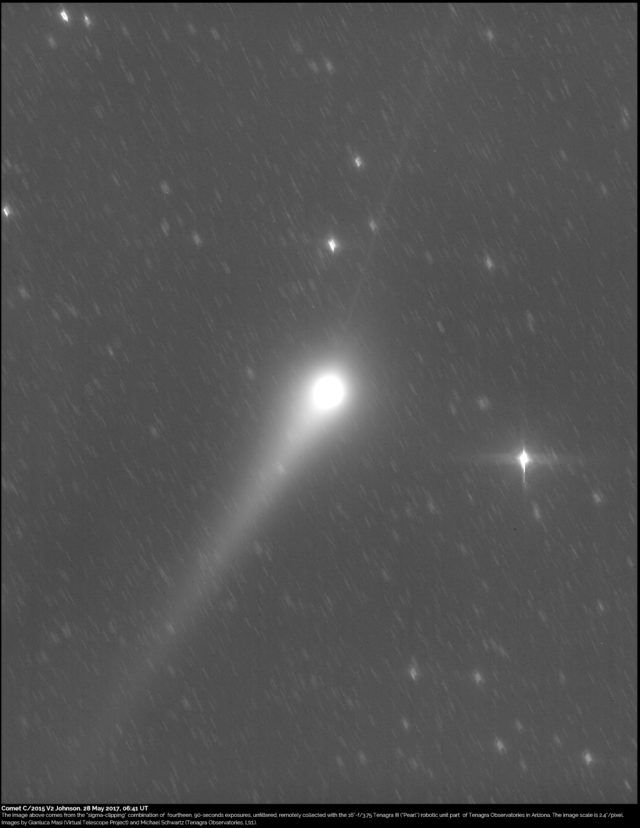 Comet C/2015 V2 Johnson and its anti-tail: 28 May 2017