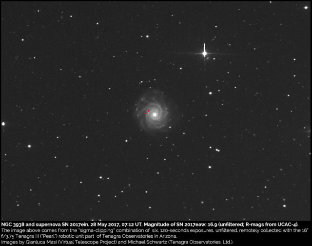 NGC 3938 and supernova SN 2017ein: 28 May 2017