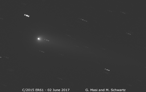 Comet C/2015 ER61 and its "b" component: 2, 17 and 21 June 2017