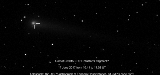 Comet C/2015 ER61 Panstarrs and its "b" fragment