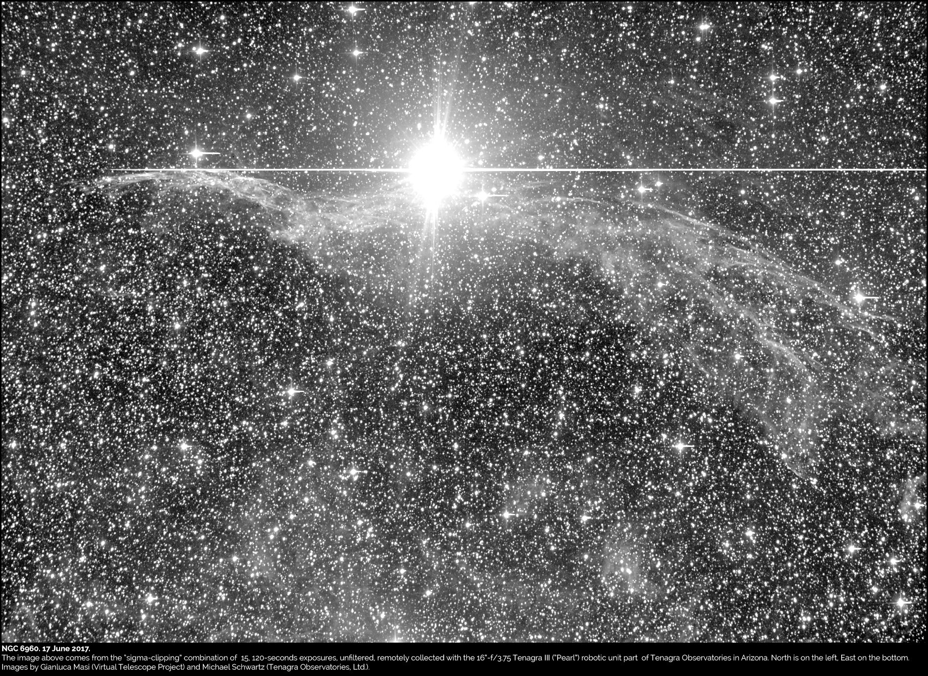 NGC 6960, an elegant veil on a drama - The Virtual Telescope Project 2.0