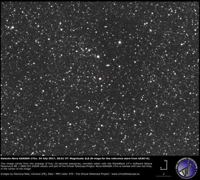 Galactic nova ASASSN-17hx in Scutum: 24 July 2017