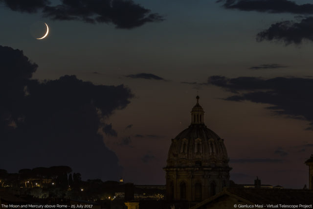 A crop with Mercury and Regulus now well visible, close to the dome