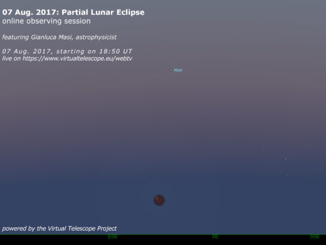 07 Aug. 2017 Partial Lunar Eclipse: online observation