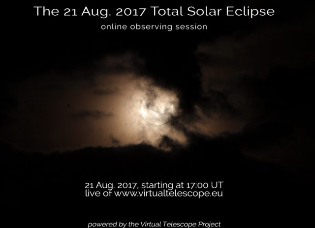The 21 Aug. 2017 total solar eclipse: online observing session