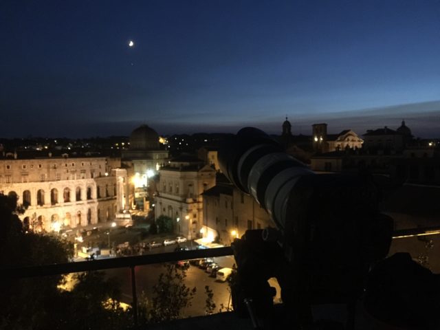 Imaging the Moon and Jupiter above Rome - 25 Aug. 2017