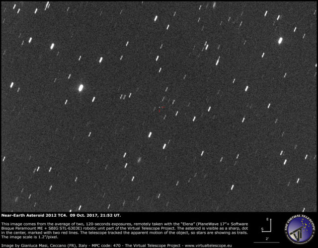 Near-Earth Asteroid 2012 TC4: 09 Oct. 2017