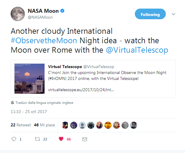 Nasa endorsing our event on twitter!