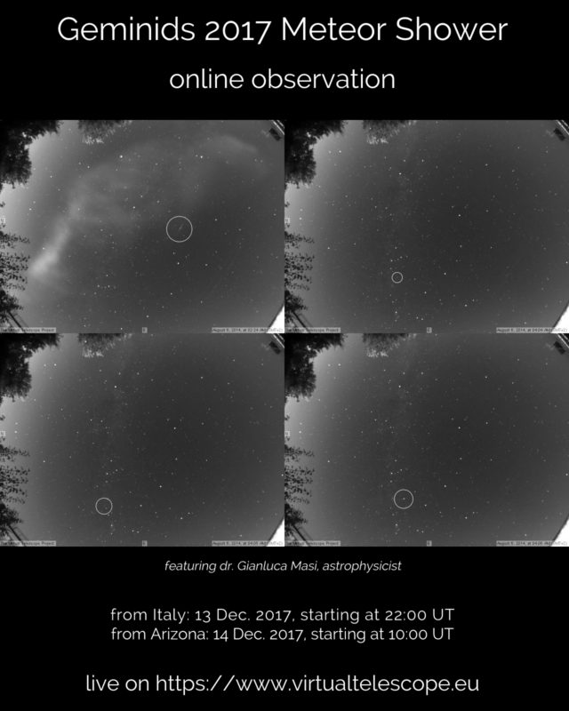 Geminids 2017 Meteor Shower: online observation