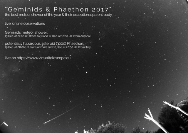 "Geminids & Phaethon 2017": poster of the event