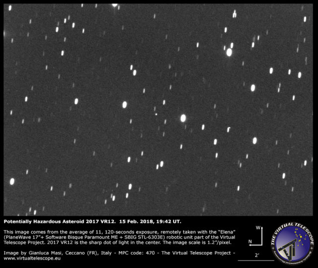 Potentially Hazardous Asteroid 2017 VR12: 18 Feb. 2018