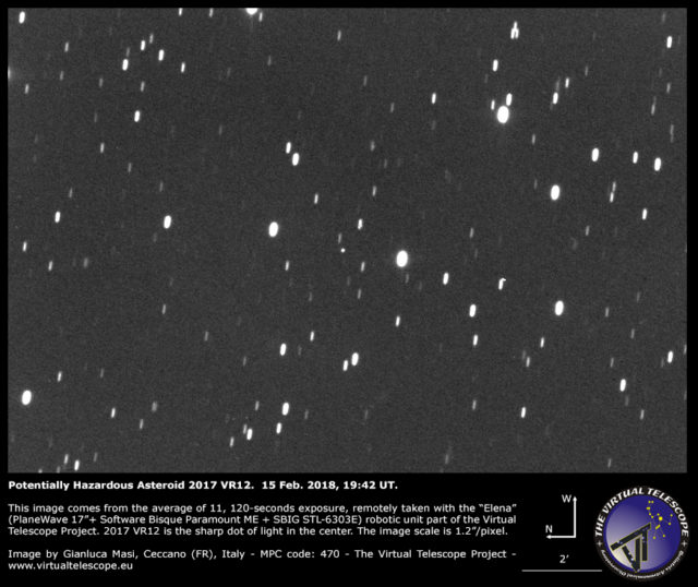 Potentially Hazardous Asteroid 2017 VR12: 15 Feb. 2018