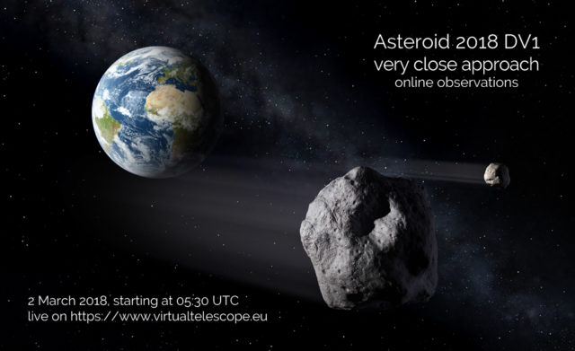 Near-Earth asteroid 2018 DV1: poster of the event