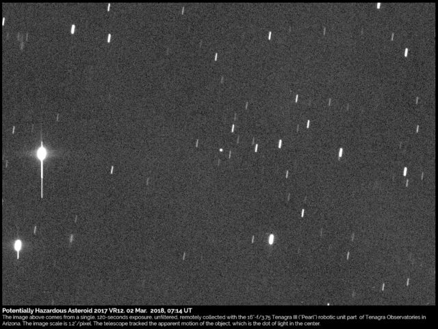 Potentially Hazardous Asteroid 2017 VR12: 2 Mar. 2018