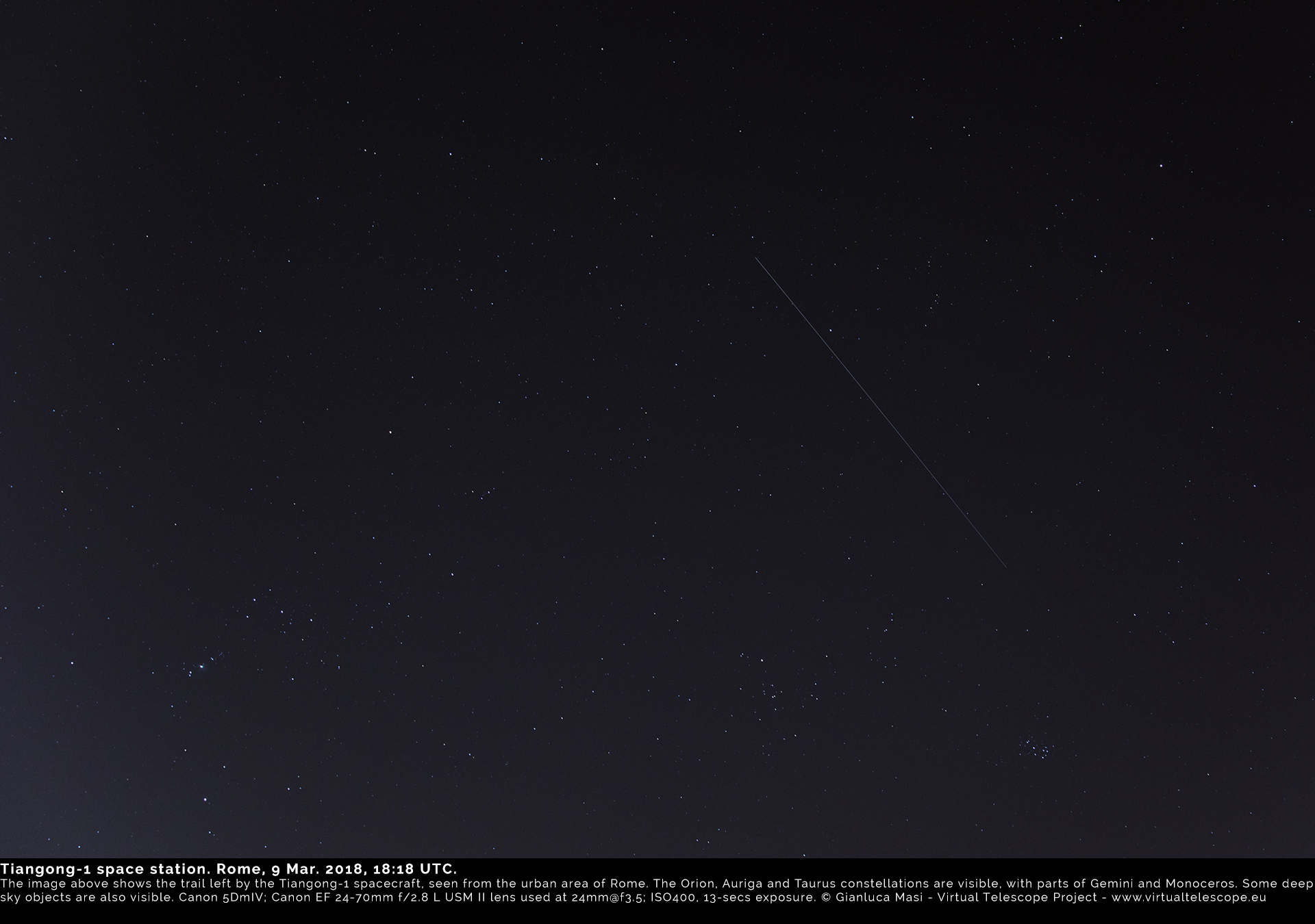 Tiangong-1: Rome, Italy, 9 Mar. 2018, 18:18 UTC