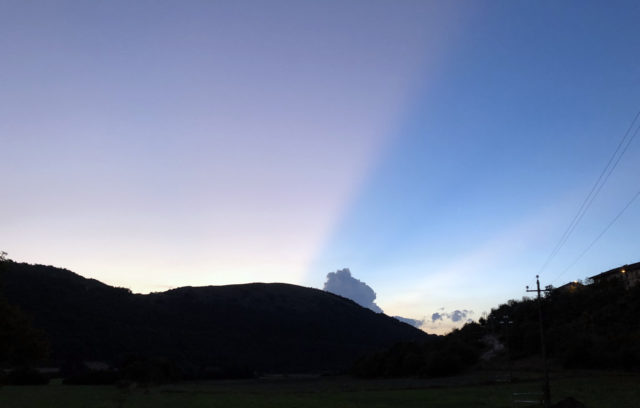Crepuscolar rays at sunset