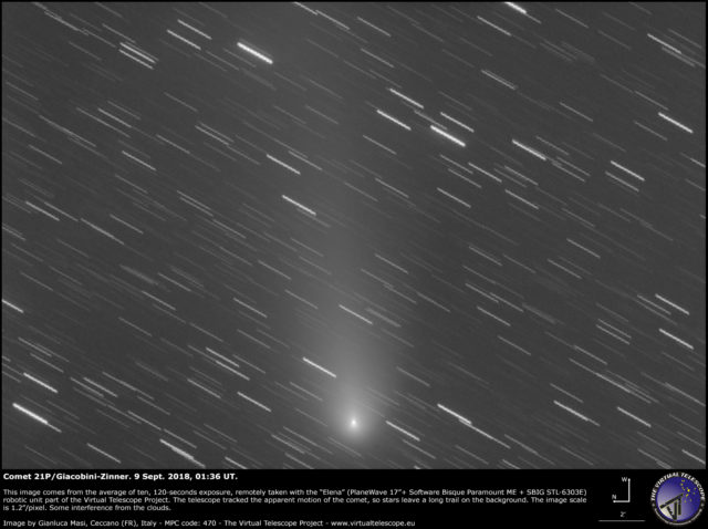 Comet 21P/Giacobini-Zinner: 9 Sept. 2018