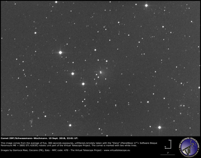 Comet 29P/Schwassmann–Wachmann: 10 Sept. 2018