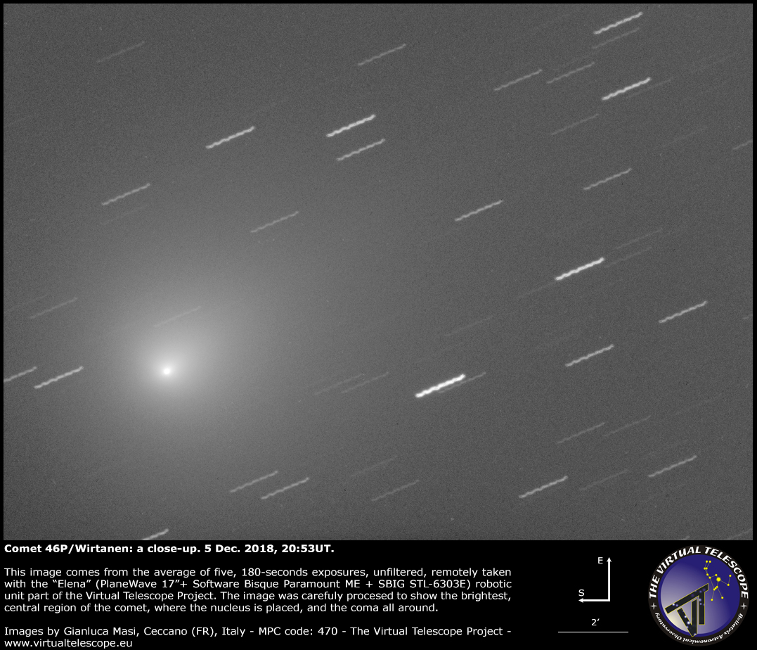 Comet 46P/Wirtanen: a close-up - 5 Dec. 2018