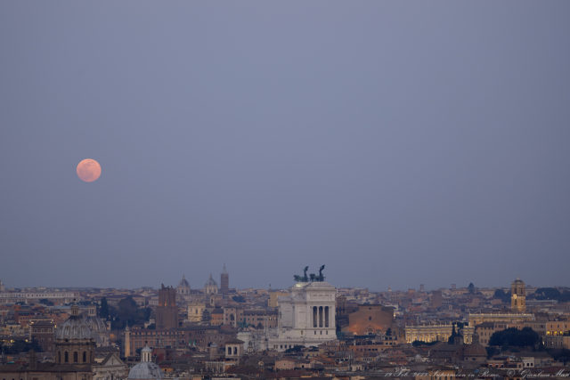The Supermoon was magic to see after sunset from Rome - 19 Feb. 2019