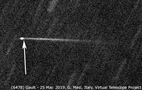 (6478) Gault: apparent structure East of the nucleus. 25 Mar. 2019