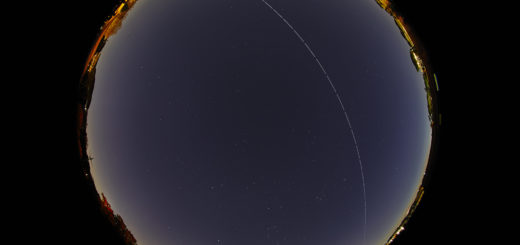 The International Space Station crosses the sky of Rome on 24 March 2019.