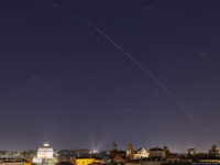 The International Space Station is flying over Rome, on 5 Apr. 2019